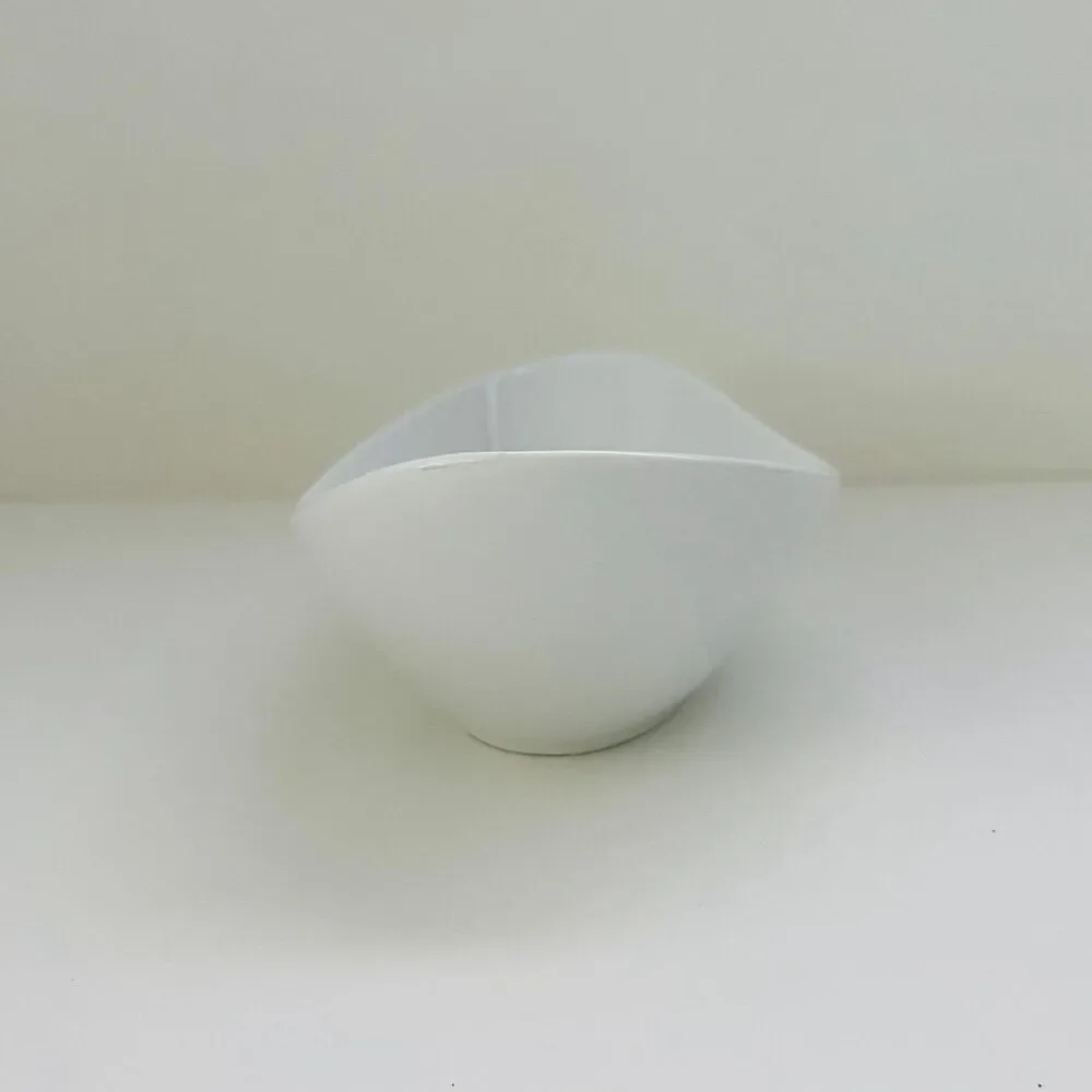 SIDES by OVER & BACK White Porcelain Oval Curved Boat Serving Bowl